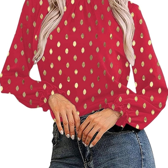 3/4 Long Sleeve Work/Dressy Top Ruffle Mock Neck Blouse Shirts - Picture 6 of 7